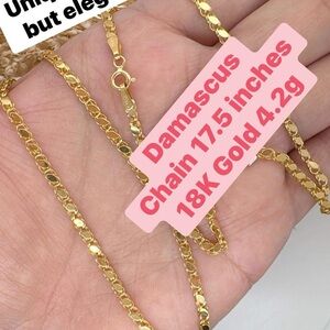 18K Gold Damascus Chain Necklace
